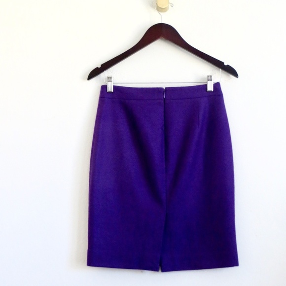 J. Crew Pencil Skirt Wool Blend Purple Size 0 - Picture 5 of 9